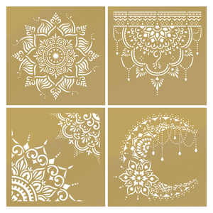 Juego de Plantillas de Henna con Diseño Floral de Mandala para Pintura y Manualidades - Product Image 2