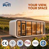 Studio de travail Apple Cabin de 20 pieds avec espace de réunion silencieux, rangement intégré, vitrages lumineux et murs durables pour parcs créatifs