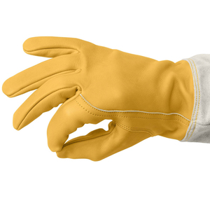 Guantes de apicultura de cuero de grano de cabra y oveja de vaca de la mejor calidad, mangas largas, cierre elástico, puño de lona para apicultores a prueba de picaduras - Product Image 4