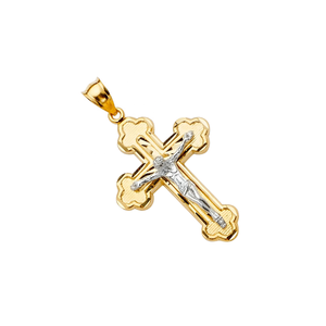 Nueva llegada 14K dos tonos plateado Jesucristo crucifijo Cruz colgante tendencia joyería religiosa cristiana - Product Image 3