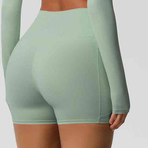 Pantalones cortos de gimnasio sin costuras personalizados Diseño Deportes Fitness Entrenamiento leggings, sin costuras, cintura alta - Product Image 2