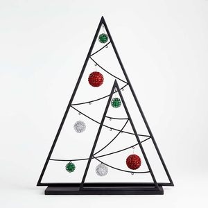 Soporte de exhibición de adorno de forma triangular de Metal negro de lujo para decoración de Navidad de restaurante en casa - Product Image 5