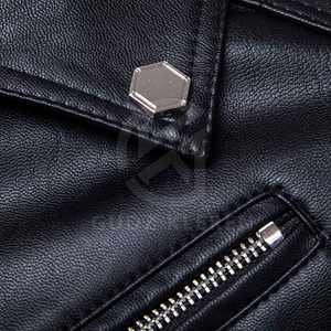 Chaqueta de cuero de talla grande al por mayor, chaqueta de cuero para uso en exteriores, chaqueta de cuero para hombre con cuello vuelto - Product Image 5