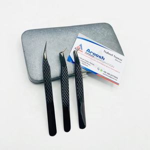 Vente en gros pince à épiler en diamant noir plasma Logo personnalisé solide en acier inoxydable pointu durable pour les extensions de cils - Product Image 5