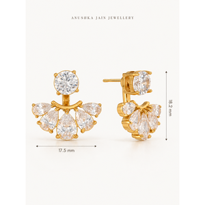 Pendientes de Moissanita con Diseño de Abanico y Solitario - Product Image 5