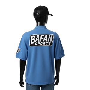 Polo pour homme en polyester piqué de haute qualité, respirant, couleur bleue unie, logo personnalisé, pour chemises polo et t-shirts - Product Image 4