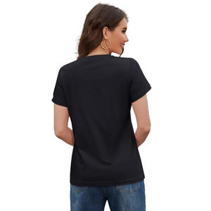 เสื้อยืดแขนสั้นคอกลมผู้หญิง ผ้าสแปนเด็กซ์/คอตตอน น้ำหนักเบา เป็นมิตรกับสิ่งแวดล้อม ระบายอากาศ แห้งเร็ว ไม่เป็นขุย ไม่หดตัว - Product Image 4