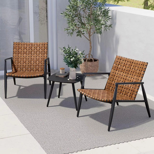 En çok satan Modern açık bahçe Villa su geçirmez ve güneş geçirmez Rattan açık masa ve sandalye seti - Product Image 3