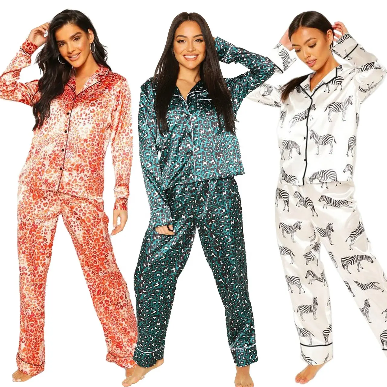 Women Satin Wear Pajamas Sexy Nighty for Women Night Sleeping Hot Night Dress Plus Size Women's sleepwear