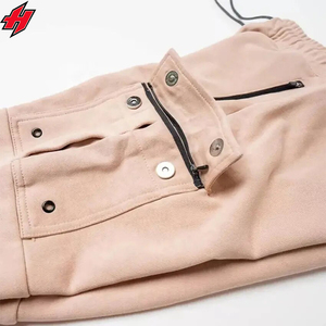 Pantalones de chándal ajustados de otoño para hombre, joggers de Spandex de algodón alto con ropa de calle personalizada, patrón apilado acampanado bordado de retazos - Product Image 2