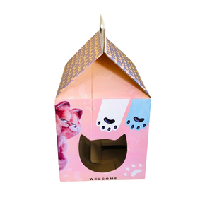 Carton personnalisé recyclable écologique de haute qualité Abri de divertissement pour animaux de compagnie Paquet en boîte Gratte-chat Maison de luxe - Product Image 6
