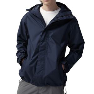Chaqueta Cortavientos Impermeable de Lona para Hombre, Estilo Bomber, con Cremallera, Informal, Deportiva, de Poliéster/Algodón, Holgada - Product Image 1