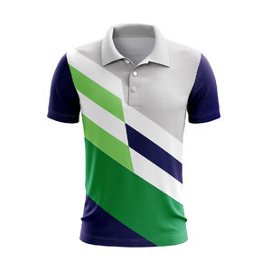 Polo personnalisé sublimé 100% polyester à manches courtes polo de cricket imprimé pour homme - Product Image 2