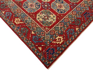 Handmade Wool Rug Afghan Soft Pile Rug Traditional Area Rug For Bedroom hall for Living Room Geometric Design Vintage carpet Set - Product Image 5