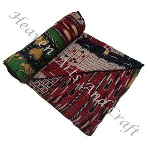 Hot Selling Handmade Kantha <b>Quilt</b> Gudari Cotton Printed Indian Blanket Gold Supplier Wholesale for Hotel Use-GD1107 - Product Image 1