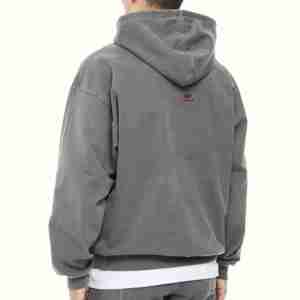 New Style Acid Washed Streetwear Vintage Zip Hoodie High Quality Men's 100% Cotton Eco-Friendly Quick Dry Drop Shoulder Hoodie - Product Image 6