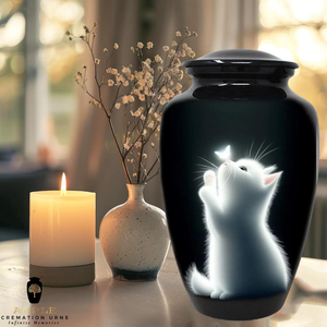 Black Handcrafted Meena Coated Aluminum Cremation <b>Urn</b> <b>Large</b> & Keepsake Leakproof mouse Engravable Memorial <b>Urns</b> - Product Image 6