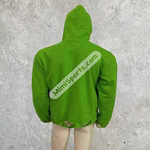 เสื้อฮู้ดโอเวอร์ไซส์สำหรับผู้ชายเสื้อฮู้ดสีเขียวแบบผูกซิปงานปักผ้าคอตตอนผ้า100% - Product Image 4