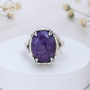 Purple Mohave <b>Turquoise</b> <b>Ring</b> 925 Sterling Silver Handmade Oval Gemstone <b>Ring</b> Designer Boho Jewelry Unique Gift for Her Elegant - Product Image 2