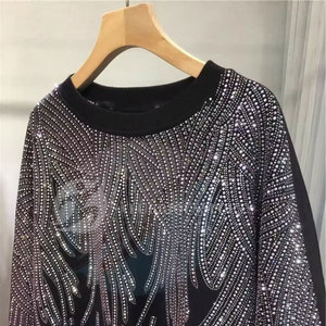 Sweat-shirt d'hiver pour homme de style nouveau avec strass en coton polaire Couleur et logo personnalisés Respirant Manches longues - Product Image 3