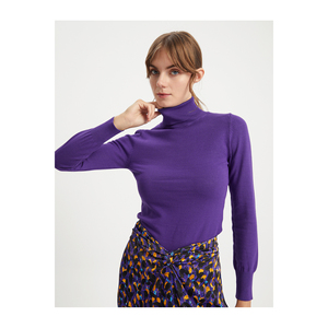 เสื้อสเวตเตอร์ถักคอเต่าผสมวิสโคสสำหรับผู้หญิง ดีไซน์คอเต่าที่สวมใส่สบายและมีสไตล์ - Product Image 4