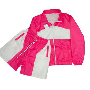 ชุดวอร์มผ้าซาตินกันลมสำหรับผู้ชายชุดวอร์มผ้าไนลอนสั้นระบายอากาศใส่สบายสำหรับฤดูร้อนสีพื้น - Product Image 1