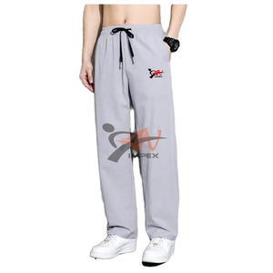 Logotipo personalizado de alta calidad, nueva colección de verano, pantalones deportivos informales holgados finos de secado rápido, pantalones de seda helada para hombre - Product Image 1