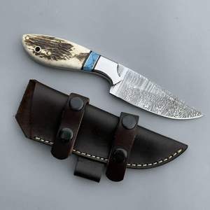 Cuchillo Skinner Hecho a Mano de Acero con Alto Contenido de Carbono con Mango de Cuerno de Ciervo y Hoja de Acero con Alto Contenido de Carbono para Supervivencia al Aire Libre, Campamento y Pesca - Product Image 1