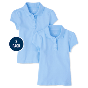 เครื่องแบบนักเรียนเสื้อโปโลผ้ายืด2แพ็คสีฟ้า - Product Image 2
