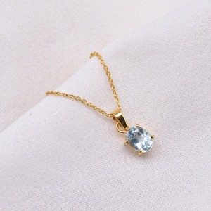 Pendentif en argent sterling 925 avec pierres précieuses Cadeau de mariage parfait Topaze bleue Forme ovale pour l'amour Avec 925 Timbre Pendentif Bijoux - Product Image 3