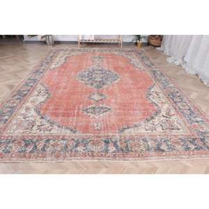 Turkish <b>Runner</b> Rug 0.6x10.5 ft (19x321 cm), Vintage <b>Red</b> Camouflage Rug - Product Image 2