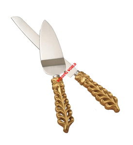 Couverts en acier inoxydable Serveur de gâteau de table décoratif pour fête de mariage Personnalisé fini en gros Nouveau couteau à gâteau en métal - Product Image 3