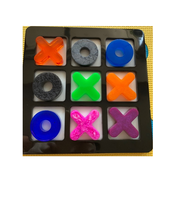 Tic Tac Toe et Solitaire 2in1 en résine époxy faits à la main Jeu d'intérieur pour enfants Vente chaude Artisanat naturel