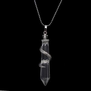 Campuran Batu Permata Pesona Ular Heksagonal Lapis Batu Pasir <span class=keywords><strong>Opalite</strong></span> Jelas Rose Quartz Kristal Batu Liontin untuk Membuat Perhiasan 10X65Mm - Product Image 6