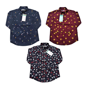 Chemise habillée décontractée à manches longues pour garçons, imprimée, en coton super doux, respirant et écologique – Meilleur prix - Product Image 6