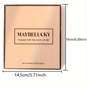 12-Color Vegan Liquid Lip Gloss <b>Makeup</b> <b>Vanity</b> Set Women Long-Lasting Waterproof Matte Shimmer Nude Red Lipstick Stylish Gift Box - Product Image 3