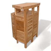 Zeitgenössisches Massives Teakholz-Esstisch- und Bar-Set mit Naturkante, klappbar, für Zuhause, Bar, Außenbereich, Restaurant, Hotel, Küche, Outdoor, Einkaufszentrum, Wohnbereich