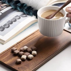 Platos de Servir Rectangulares Minimalistas de Madera de Acacia Hechos a Mano de Grado Alimenticio RI238 de Rani Industries para Fiestas - Product Image 2