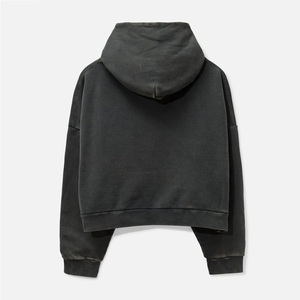 Logo personnalisé impression épaule tombante conception hiver respirant coupe-vent séchage rapide 100% coton polaire lavage à l'acide hommes à capuche - Product Image 5