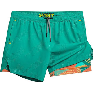 Pantalones cortos de motorista de mujer de cintura alta con logotipo personalizado pantalones cortos de compresión de LICRA de punto para entrenamiento gimnasio yoga correr con bolsillos - Product Image 3