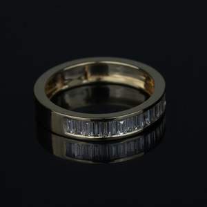 Bague en diamant exclusive créée en laboratoire 0.50 carat EF couleur VS1 clarté forme baguette or rose or argent IGI bijoux certifiés - Product Image 6