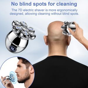 Afeitadora Eléctrica Rotatoria Recargable con Pantalla LED, Uso en Seco y Húmedo, Impermeable IPX7 para Afeitar la Cabeza Calva, Función de Reemplazo - Product Image 5