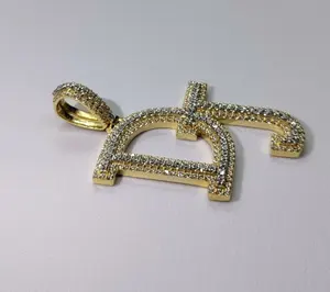 จี้2.85ct มอยส์ซอไนต์สีเงิน925ของผู้ชาย & เครื่องรางสองตัวอักษร "ดีเจ" เครื่องประดับเพชรแบบชั้นสินค้าพรีเมียม - Product Image 5