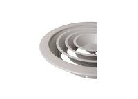 Diffuseur de plafond en acier galvanisé à faible bruit, avec lamelles papillon réglables, débit d'air à 360°, compatible avec les plafonds hauts