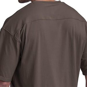 Custom <b>Logo</b> T-Shirt for Men Oversized 100% Cotton Heavyweight Loose Fit High Quality O-Neck Collar Knitted Fabric - Product Image 2