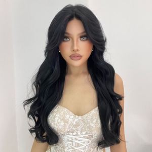 Myla-DWY 136 Free Part Synthetic <b>Wig</b> with Transparent Lace Front Black Tresses Wavy 136 Free Part Synthetic <b>Wig</b> - Product Image 1