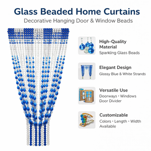 Cortinas de Vidrio para el Hogar, Ventanas, Puertas, Decorativas, Separador de Ambientes, Paneles de Cortina Interiores Hechos a Mano, Multicolores, en Caja - Product Image 6