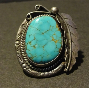 Vintage Sterling Silver Natural Stone Blue <b>Turquoise</b> Oval Cut Bezel Setting Golden Brown Matrix <b>Ring</b> for Party Size 11 - Product Image 1