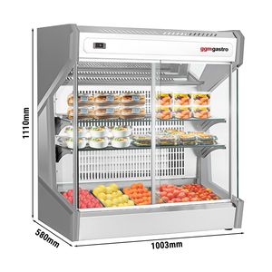 Vitrine réfrigérée de comptoir - 220L - 1003mm - Double vitrage - avec 2 étagères en verre - 2 portes coulissantes arrière en verre - pour - Product Image 2