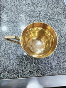 Adiab Home Decor Handmade 480 ml Brass <b>Mug</b> Premium Design Golden <b>Metal</b> for Home Decor - Product Image 4